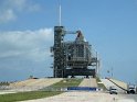 Space Shuttle Endeavour on the launch pad, ready for launch the next day.