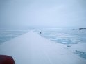 A sea ice road leading away from McMurdo