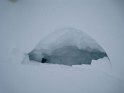 Looking down into a crevasse deep enough to fit an unsuspecting explorer.