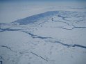 Breaking sea ice seen from the C-17 window